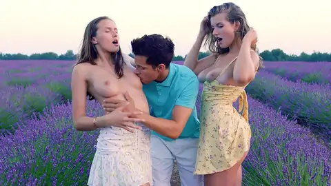 A duo of ash-blonde ladies have a three-way with a twunk