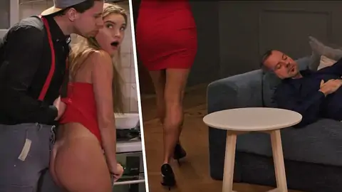 Russian chick with long hair and massive backside gets boned