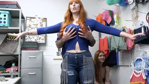 two redheads are having an FFM 3-way with the officer