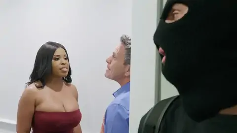 Burglar completes up nailing a huge-chested dark-hued with yam-sized bobos