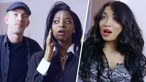 The dark-hued real estate agent is providing a BJ to a BWC