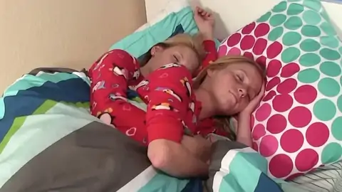 Luxurious POINT OF VIEW palm-job by small stepdaughters in pajamas